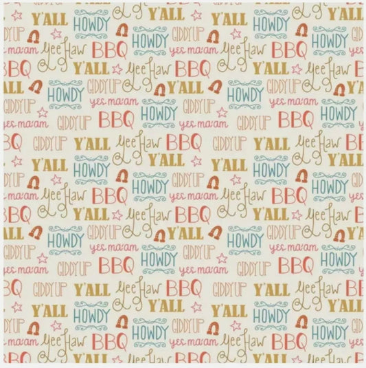 Southern Charm Words on Cream (1 yard PRE-CUT)