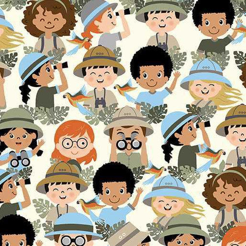 8010 Benartex Adventure Safari Friends Cream 12947-07