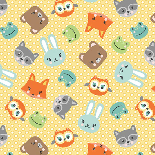 8003 Benartex Playhouse Pals Playful Pals Yellow P13204-33