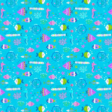 8025 Benartex Mystical Mermaids Underwater Friends Aqua 12519P-80