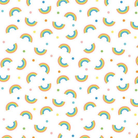8030  Benartex Noah's Journey Little Rainbows White 12934-09