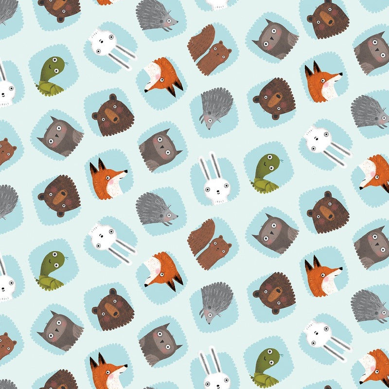 8035 Benartex Tossed Heads Light Sky 13299-04