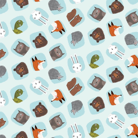 8035 Benartex Tossed Heads Light Sky 13299-04