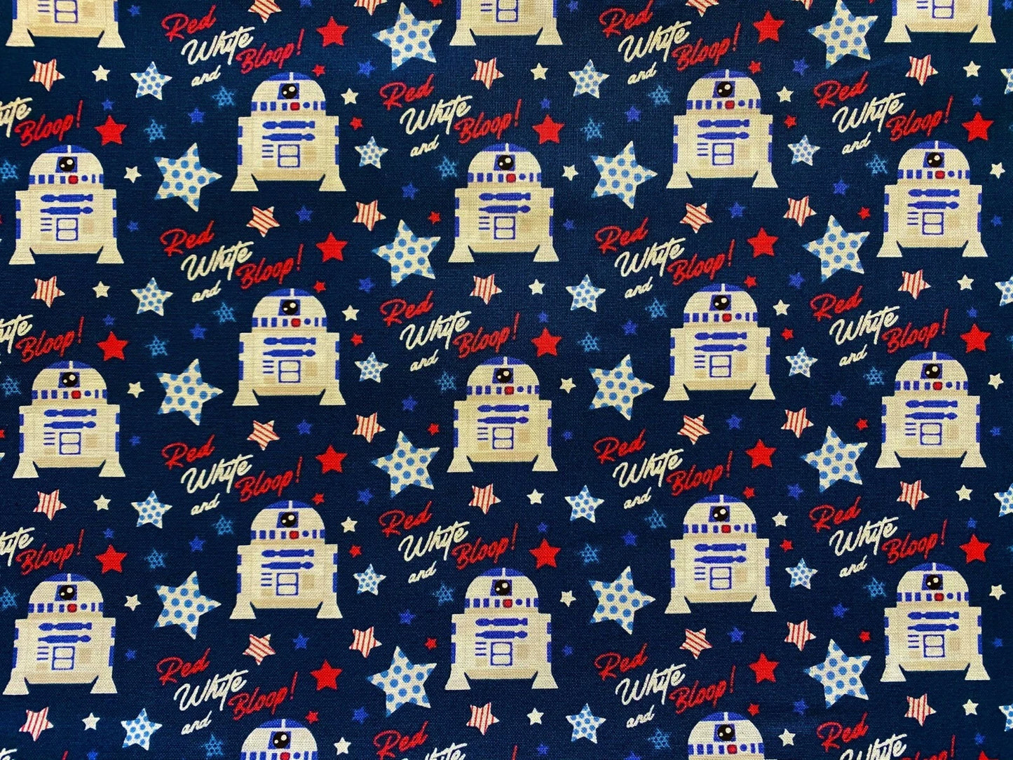 8038 Camelot Fabrics Star Wars Red White Bloop R2D2