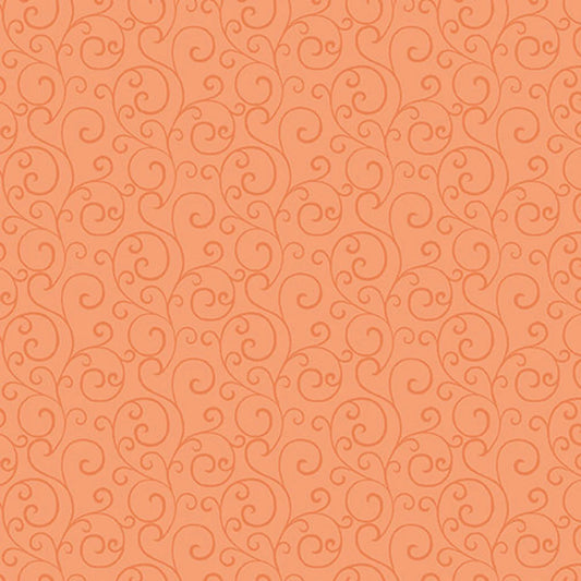8043 Benartex Designer Fabrics Autumn Elegance Scroll Pale Persimmon 01672-28