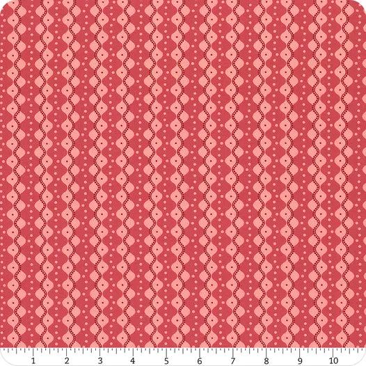 8054 Benartex Designer Fabrics Spring Hill Farm Block Print Stripe Red 13251-10