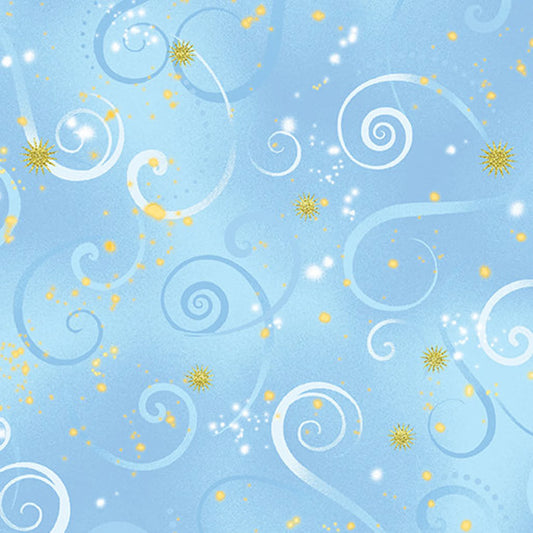 8057 Benartex Designer Fabrics Dragonfly Dance Swirling Sky Light Blue 800M-57