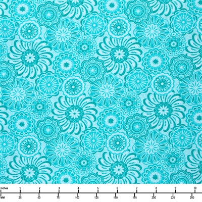 8059 Benartex Designer Fabrics Mystical Mermaids Oceanic Tonal Medallion Light Teal 1339204