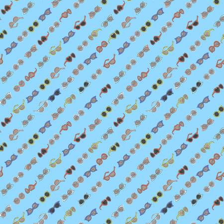 8262 Windham Fabrics Bathing Beauties Sunnies Sea Blue 53106-8