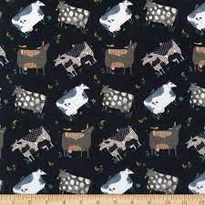 8268 Benartex Designer Fabrics On The Farm Udderly Cows Black 9451-12