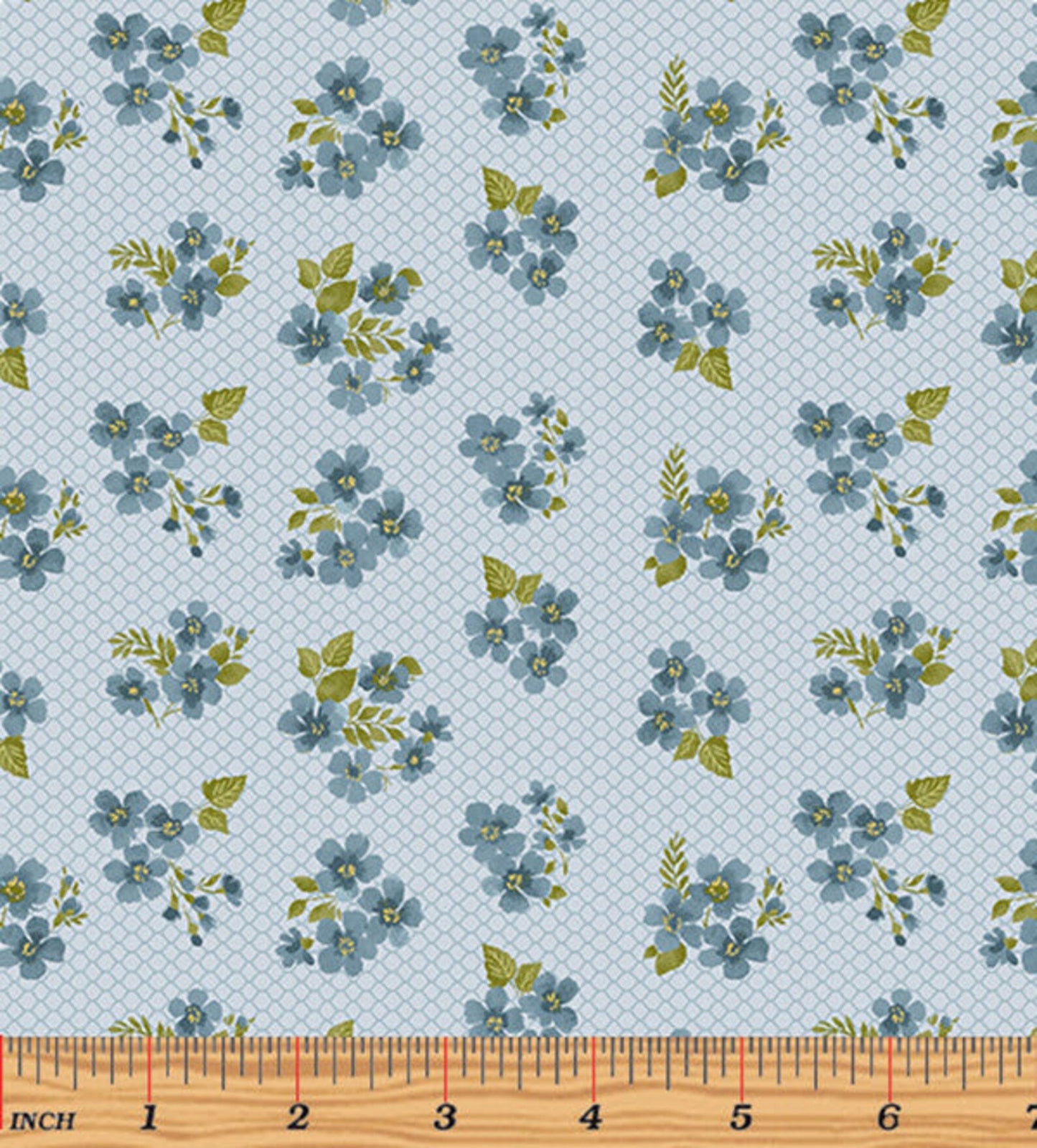 8283 Benartex Designer Fabrics Garden Happy Honeycomb Floral Blue 09423-55