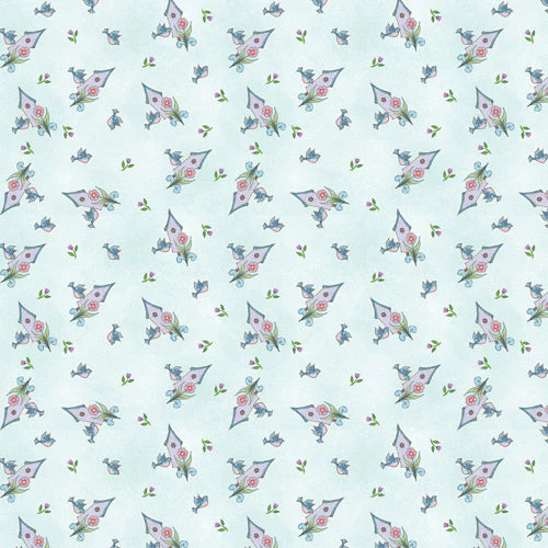 1083 Benartex Designer Fabrics Garden Angels Garden Birdhouse Toss Light Green 13323-04