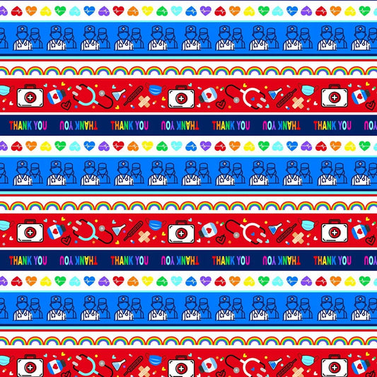 8290 Benartex Designer Fabrics Appreciation Stripe Multi We Appreciate You 12428-99