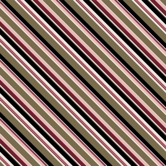 Wilmington Rosewood Lane Diagonal Stripe Black 1409 86513 973