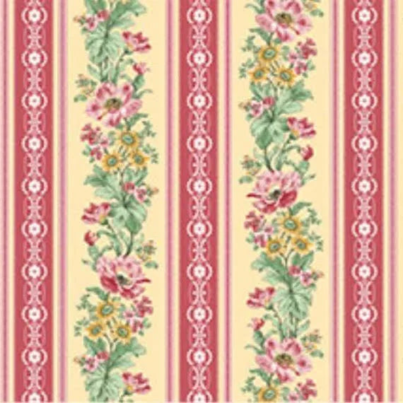 8305 Benartex Designer Fabrics French Romance  Stripe Yellow 13328-31