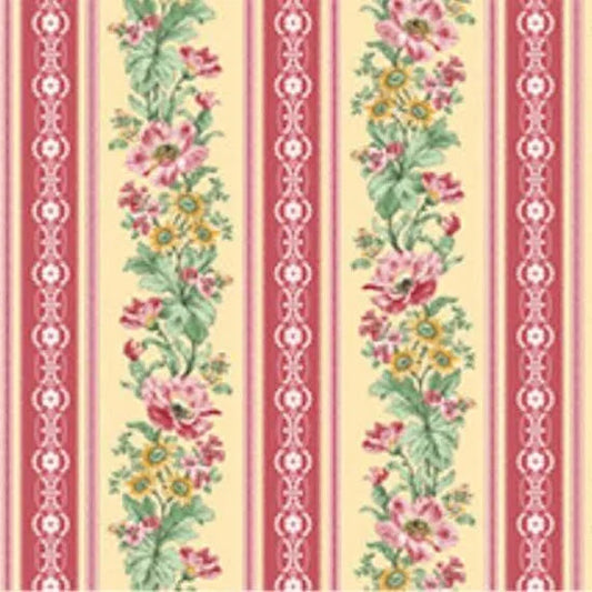 8305 Benartex Designer Fabrics French Romance  Stripe Yellow 13328-31