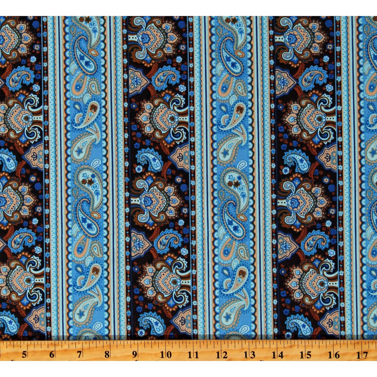 Lady Katheryn Fabri-Quilt #9304 Blue Paisley Stripe