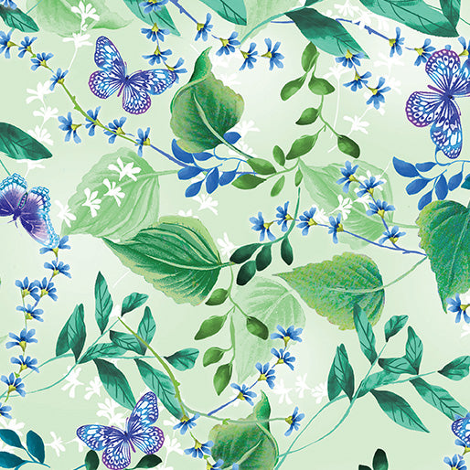 8600 Benartex Designer Fabrics Butterfly Bliss Meadow Light Green 12812-04