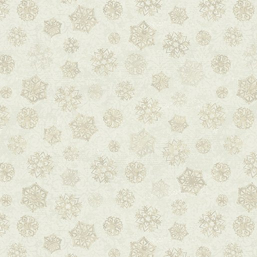 8606 Benartex Designer Fabrics Christmas Magic Brocade Flakes Ivory 13125-73