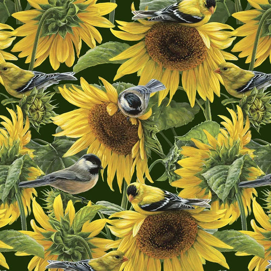 8609 David Textiles Wild Wings and Birds and Sunflowers