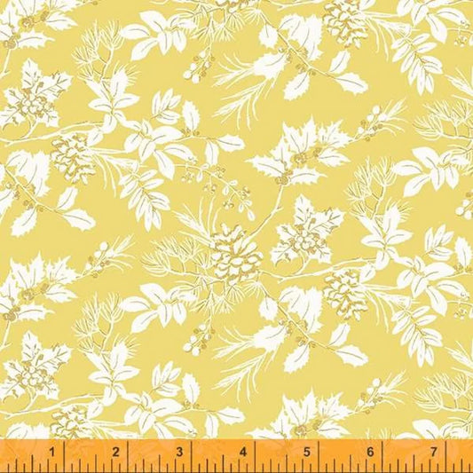 8611 Windham Fabrics Frosted Forest Winter Foliage Golden Metallic 52999M-4