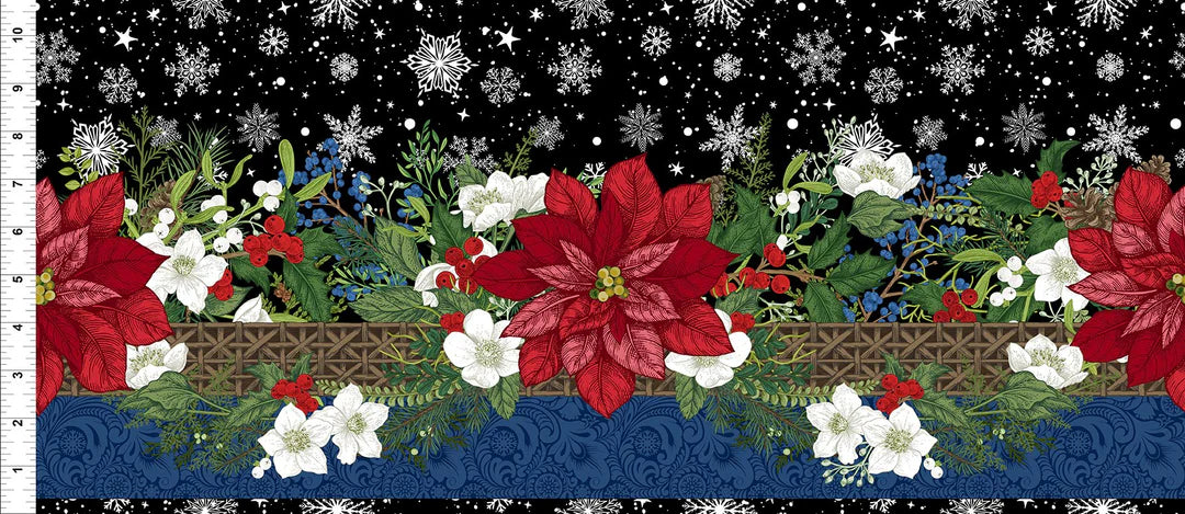 8677 In The Beginning Winter Blooms Border Stripe by Jason Yenter 2WB-2