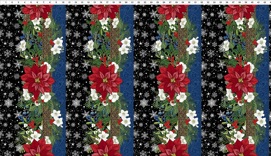 8677 In The Beginning Winter Blooms Border Stripe by Jason Yenter 2WB-2