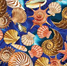8685 Benartex Designer Fabrics Oceana Oceana Shells Multi 12531-99
