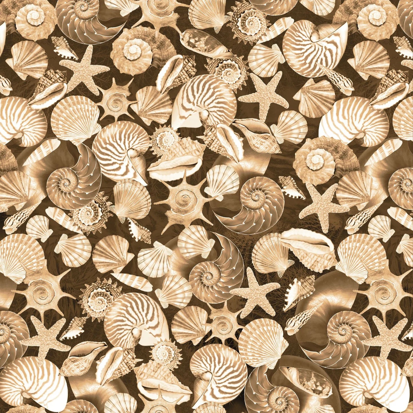 8686 Benartex Designer Fabrics Oceana Shells Sand C12531