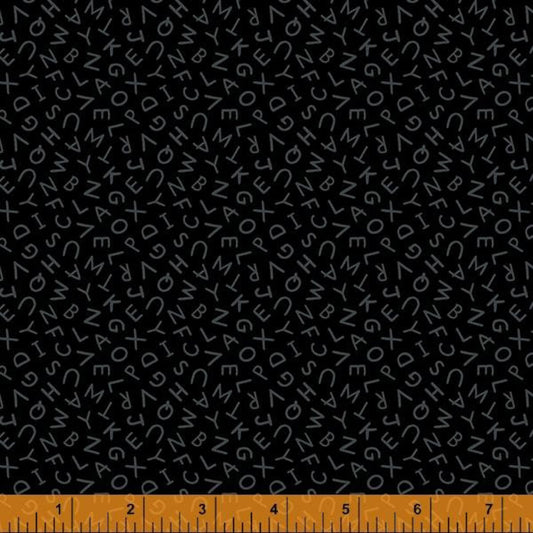 8709 Windham Fabrics Opposites Attract Alphabet Black 53005-2