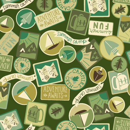 8725 RJR Fabrics Camping Crew Patches Moss RJ1603-MO3