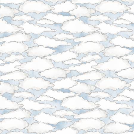 8730 Wilmington Prints Sweet World Clouds Allover Blue 3021-10513-414