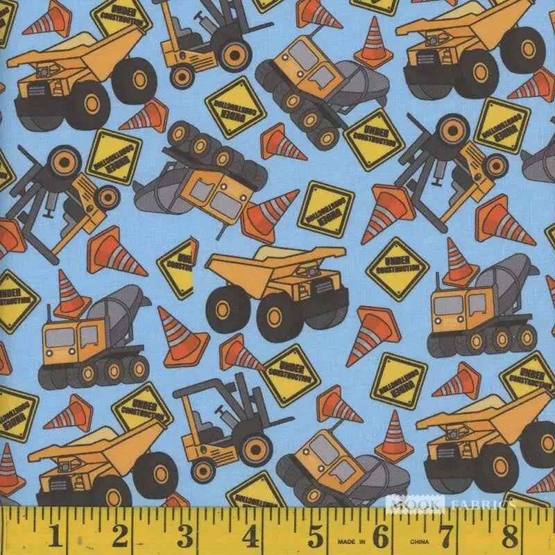 8736 Mook Fabrics Kids Construction Equipment