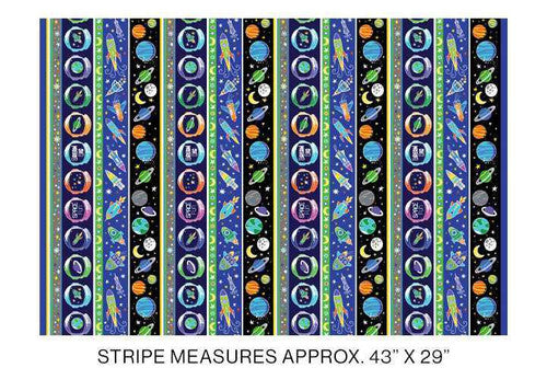 8756 Benartex Designer Fabrics Lift Off Stripe Multi 12607G-99 GLow in the Dark