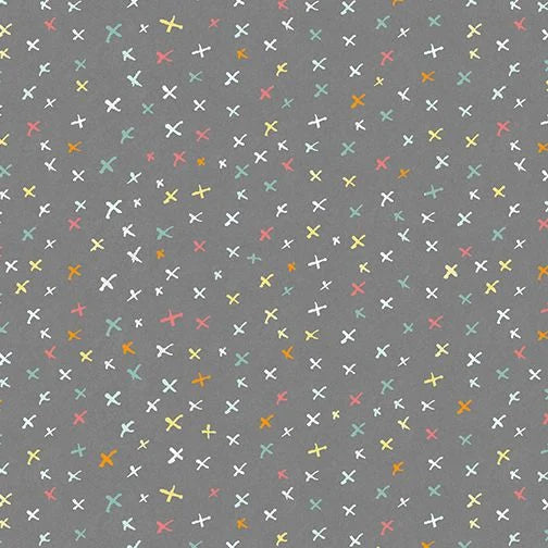 8774 Benartex Designer Fabrics Elephant Joy Playful Shards Medium Gray 10417-13