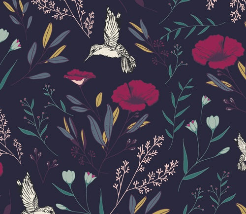 Art Gallery Mystical Land Magical Fauna Mystique Dark Blue MSL-23968