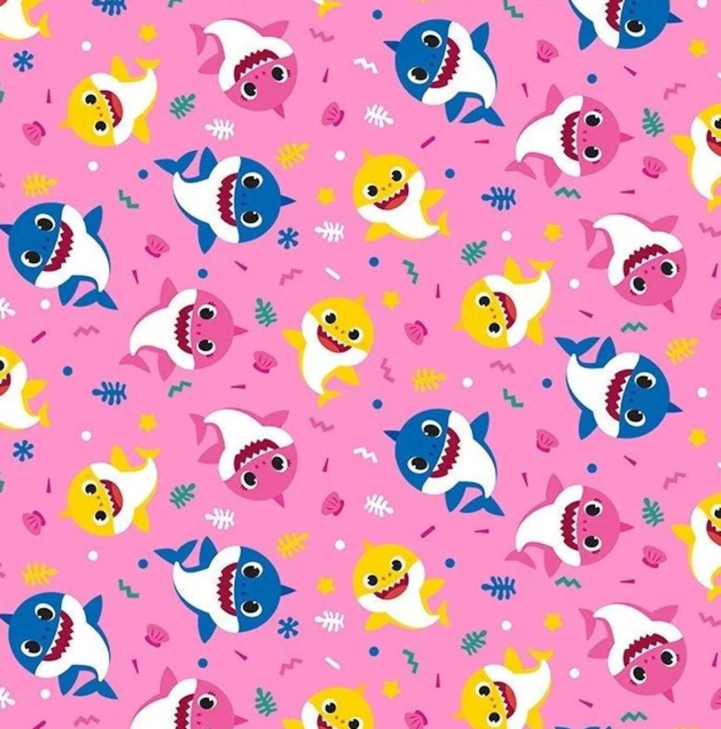 8809 David Textiles Shark Family Party BS-0034-0C-1