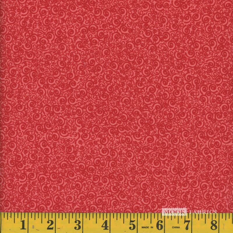 8982 Mook Fabrics Swirls & Curls Red 114720