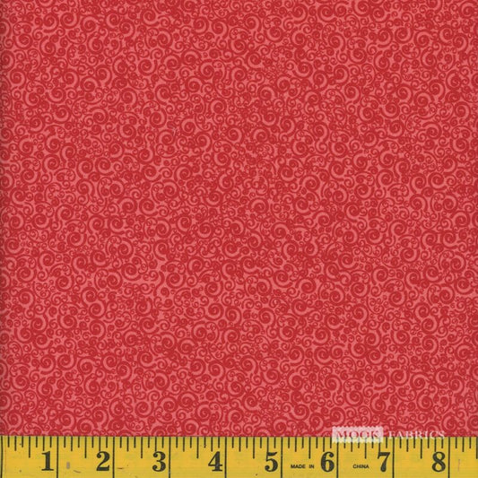 8982 Mook Fabrics Swirls & Curls Red 114720