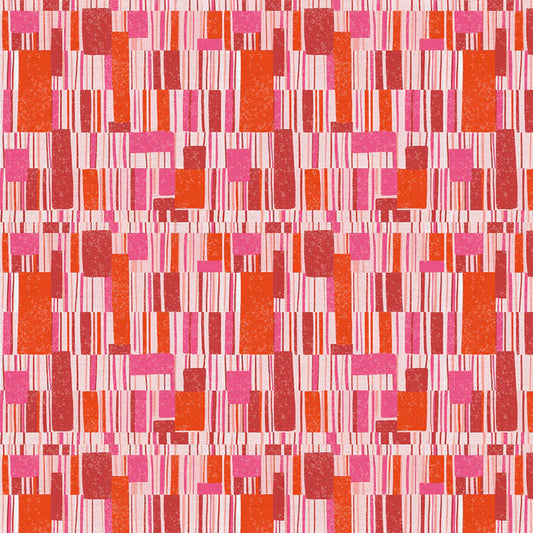 8992 Paintbrush Studio Fabrics Flamingo Christmas Block Stripe  120-21434