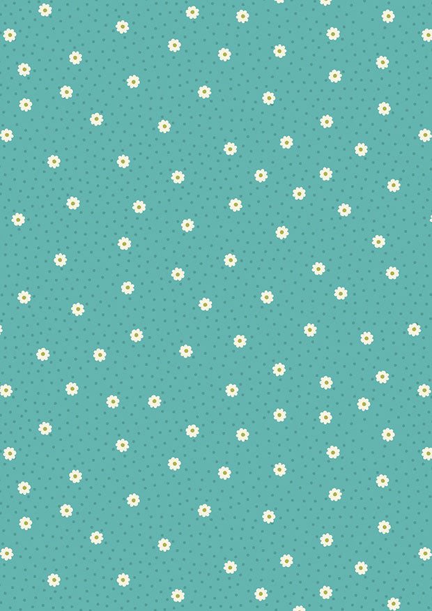 Lewis & Irene Little Matryoshka Daisy Dot on Turquoise A567-3
