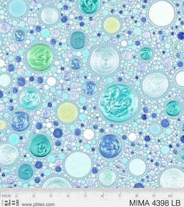 P&B Textiles Mindful Mandalas Large Circles Light Blue 04398-LB