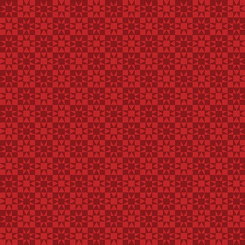 9032 Benartex Designer Fabrics Shorelights Shore Squares Dark Red 09441-19