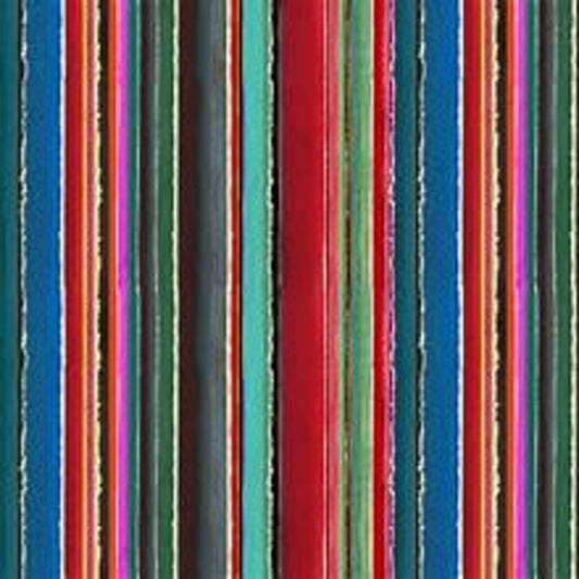 9088 Benartex Designer Fabrics Heartscapes Stripe Aholic Red Multi 13145-10