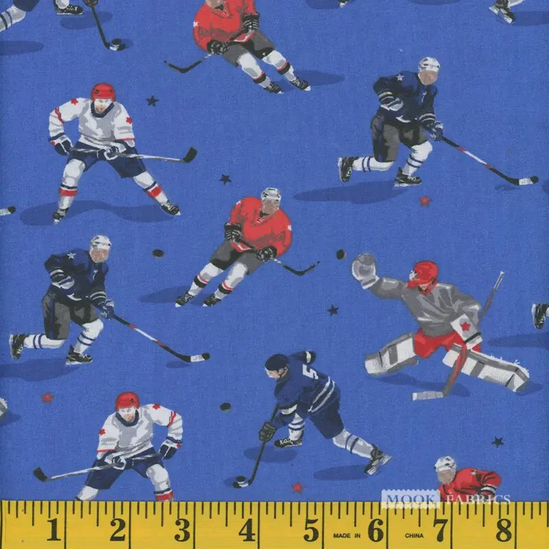 8079 Mook Fabrics Hockey Players Royal 91699