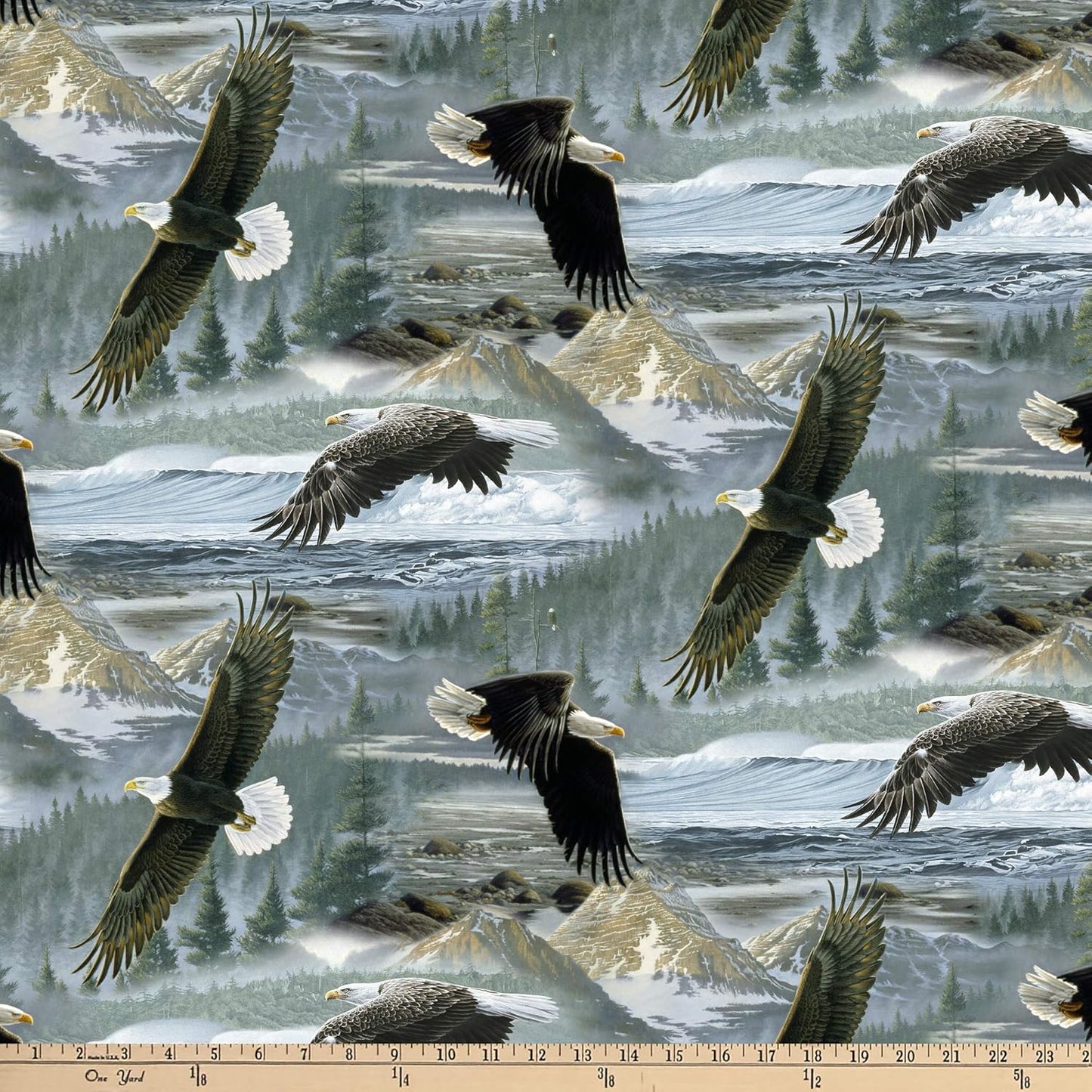 9437 David Textiles Soaring Eagles Along the Shore