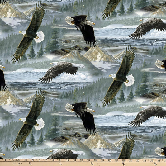 9437 David Textiles Soaring Eagles Along the Shore