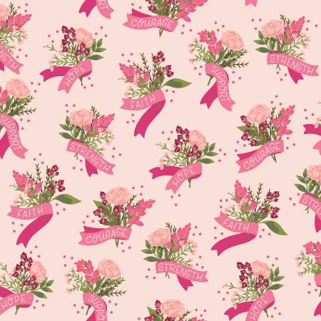 Riley Blake Hope in Bloom Flower Bouquet C11020 Blush