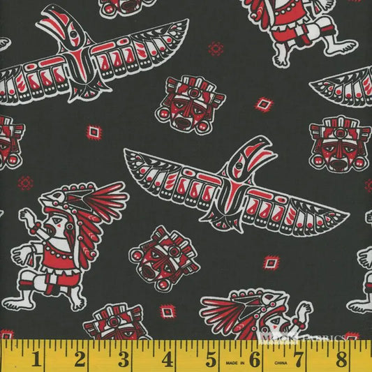 8082 Mook Fabrics Southwest Eagles Black Red 93633