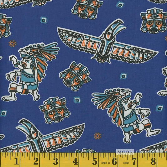 8083 Mook Fabrics Southwest Eagles Navy Green 93635